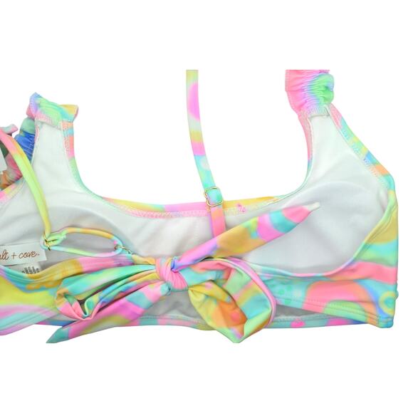 Salt & Cove Juniors' Swirl-Print Ruffle-Strap Bikini Top In Watercolor Multi - Picture 5 of 6
